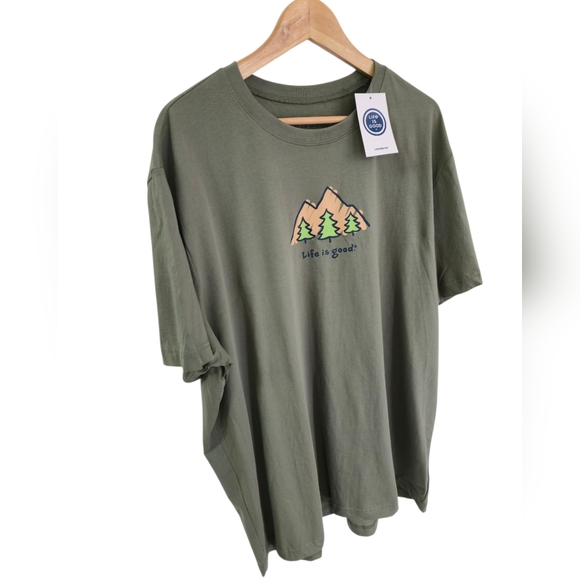 NWT Life Is Good Graphic  Mountains Short Sleeve Tshirt Green Size XXL - Picture 3 of 15